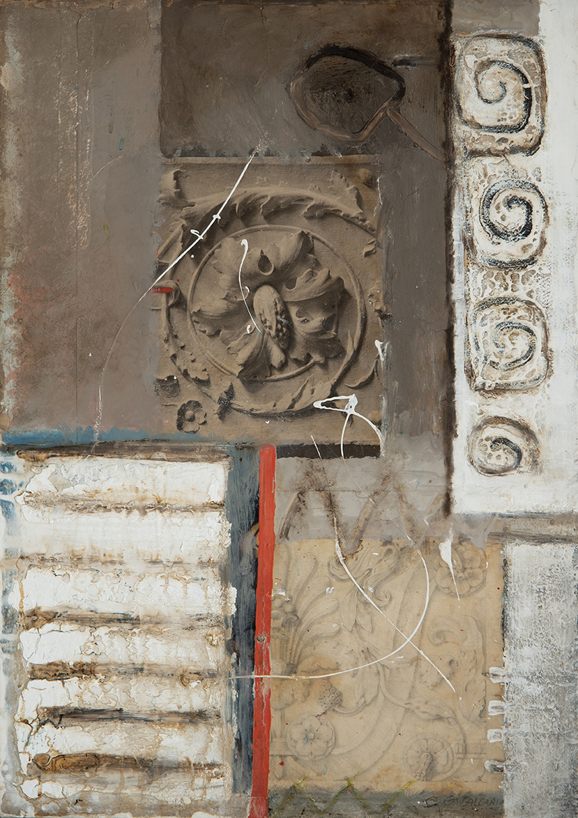 Cinzio Cavallarin - Motivi Ornamentali - senza data, tecnica mista su MDF, 70x50 cm, Filiale Di Gradisca D'Isonzo
